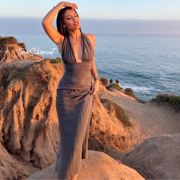 BLOGGER’S FAVORITE! Zara Long Halter Dress NWT - Picture 7 of 7